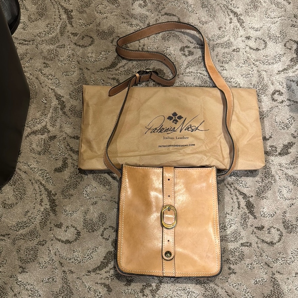 Patricia Nash Tan Leather Crossbody Bag